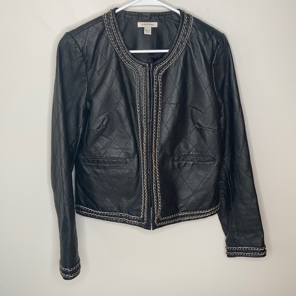 Boston Proper Jackets & Blazers - Boston Proper Quilted Leather & Chain Jacket
